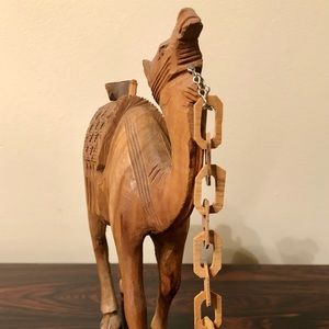Vintage handcrafted Bethlehem olive wood camel